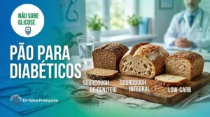 Três tipos de pão para diabéticos: low carb, sourdough integral e centeio, que não sobem a glicose