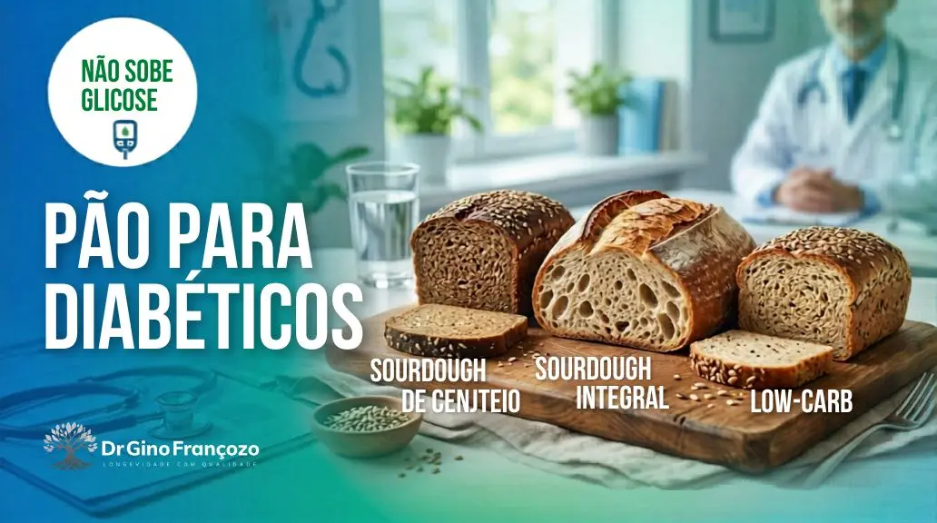 Três tipos de pão para diabéticos: low carb, sourdough integral e centeio, que não sobem a glicose